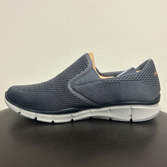 Skechers Charcoal Gray Orange Equalizer Double Play Slip On Fabric Memory Foam - Picture 5 of 15